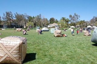  On the outdoor laser tag field
